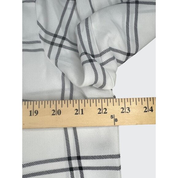FORTUNE + IVY Christelle White & Black Plaid Button Down Blouse 3/4 Sleeve XL - Picture 12 of 16